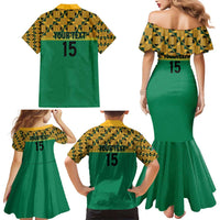 Custom South Africa Soccer Family Matching Mermaid Dress and Hawaiian Shirt Go Champions