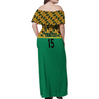 Custom South Africa Soccer Family Matching Off Shoulder Maxi Dress and Hawaiian Shirt Go Champions