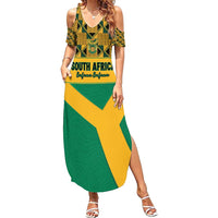 Custom South Africa Soccer Family Matching Summer Maxi Dress and Hawaiian Shirt Go Champions