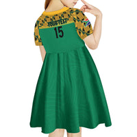 Custom South Africa Soccer Kid Short Sleeve Dress Go Champions