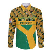 Custom South Africa Soccer Long Sleeve Button Shirt Go Champions