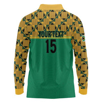 Custom South Africa Soccer Long Sleeve Polo Shirt Go Champions