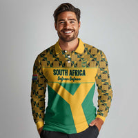 Custom South Africa Soccer Long Sleeve Polo Shirt Go Champions