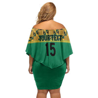 Custom South Africa Soccer Off Shoulder Short Dress Go Champions