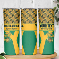 Custom South Africa Soccer Skinny Tumbler Go Champions