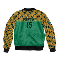 Custom South Africa Soccer Sleeve Zip Bomber Jacket Go Champions