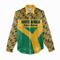 Custom South Africa Soccer Women Casual Shirt Go Champions