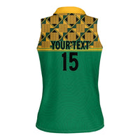 Custom South Africa Soccer Women Sleeveless Polo Shirt Go Champions