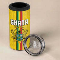 Custom Ghana Football 4 in 1 Can Cooler Tumbler Go Black Stars Go