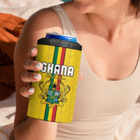Custom Ghana Football 4 in 1 Can Cooler Tumbler Go Black Stars Go