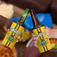 Custom Ghana Football 4 in 1 Can Cooler Tumbler Go Black Stars Go