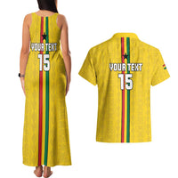 Custom Ghana Football Couples Matching Tank Maxi Dress and Hawaiian Shirt Go Black Stars Go