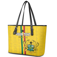 Custom Ghana Football Leather Tote Bag Go Black Stars Go