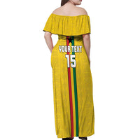 Custom Ghana Football Off Shoulder Maxi Dress Go Black Stars Go