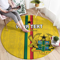 Custom Ghana Football Round Carpet Go Black Stars Go