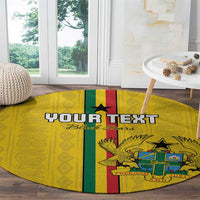 Custom Ghana Football Round Carpet Go Black Stars Go