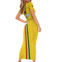 Custom Ghana Football Short Sleeve Bodycon Dress Go Black Stars Go
