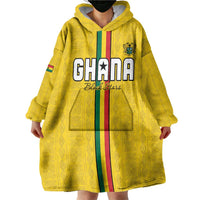 Custom Ghana Football Wearable Blanket Hoodie Go Black Stars Go
