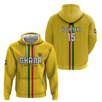 Custom Ghana Football Zip Hoodie Go Black Stars Go