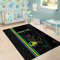 Custom Gabon Football Area Rug Go Les Pantheres - Black Ver