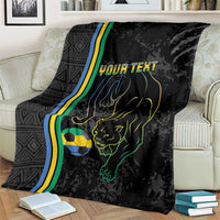 Custom Gabon Football Blanket Go Les Pantheres - Black Ver