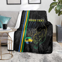 Custom Gabon Football Blanket Go Les Pantheres - Black Ver