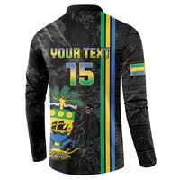 Custom Gabon Football Button Sweatshirt Go Les Pantheres - Black Ver