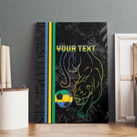 Custom Gabon Football Canvas Wall Art Go Les Pantheres - Black Ver