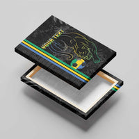 Custom Gabon Football Canvas Wall Art Go Les Pantheres - Black Ver