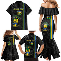 Custom Gabon Football Family Matching Mermaid Dress and Hawaiian Shirt Go Les Pantheres - Black Ver