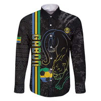 Custom Gabon Football Family Matching Puletasi and Hawaiian Shirt Go Les Pantheres - Black Ver