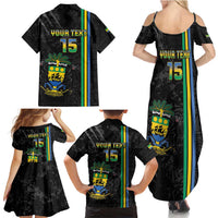 Custom Gabon Football Family Matching Summer Maxi Dress and Hawaiian Shirt Go Les Pantheres - Black Ver