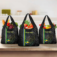 Custom Gabon Football Grocery Bag Go Les Pantheres - Black Ver