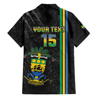 Custom Gabon Football Hawaiian Shirt Go Les Pantheres - Black Ver
