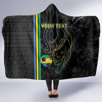 Custom Gabon Football Hooded Blanket Go Les Pantheres - Black Ver