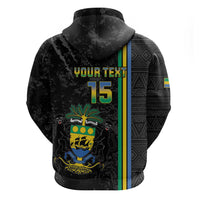 Custom Gabon Football Hoodie Go Les Pantheres - Black Ver