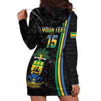 Custom Gabon Football Hoodie Dress Go Les Pantheres - Black Ver