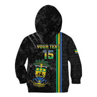 Custom Gabon Football Kid Hoodie Go Les Pantheres - Black Ver
