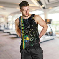 Custom Gabon Football Men Tank Top Go Les Pantheres - Black Ver
