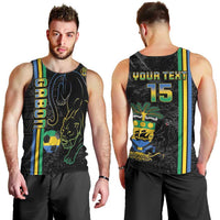 Custom Gabon Football Men Tank Top Go Les Pantheres - Black Ver