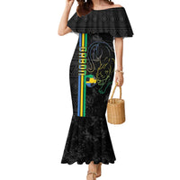 Custom Gabon Football Mermaid Dress Go Les Pantheres - Black Ver