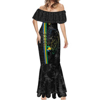 Custom Gabon Football Mermaid Dress Go Les Pantheres - Black Ver