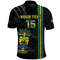Custom Gabon Football Polo Shirt Go Les Pantheres - Black Ver