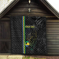 Custom Gabon Football Quilt Go Les Pantheres - Black Ver