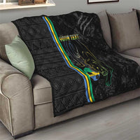 Custom Gabon Football Quilt Go Les Pantheres - Black Ver