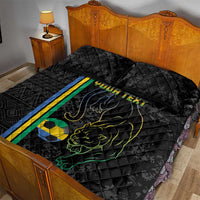 Custom Gabon Football Quilt Bed Set Go Les Pantheres - Black Ver