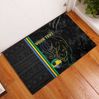 Custom Gabon Football Rubber Doormat Go Les Pantheres - Black Ver