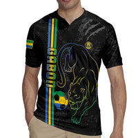 Custom Gabon Football Rugby Jersey Go Les Pantheres - Black Ver
