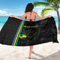Custom Gabon Football Sarong Go Les Pantheres - Black Ver