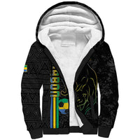 Custom Gabon Football Sherpa Hoodie Go Les Pantheres - Black Ver